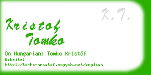 kristof tomko business card